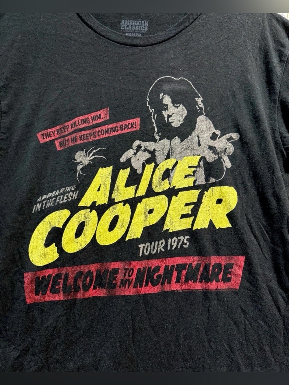 🔥Alice Cooper American Classics Welcome to my Nightmare 1975 Graphic Tshirt M